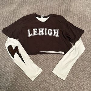 Two piece CUSTOM cropped Lehigh University long sleeve.